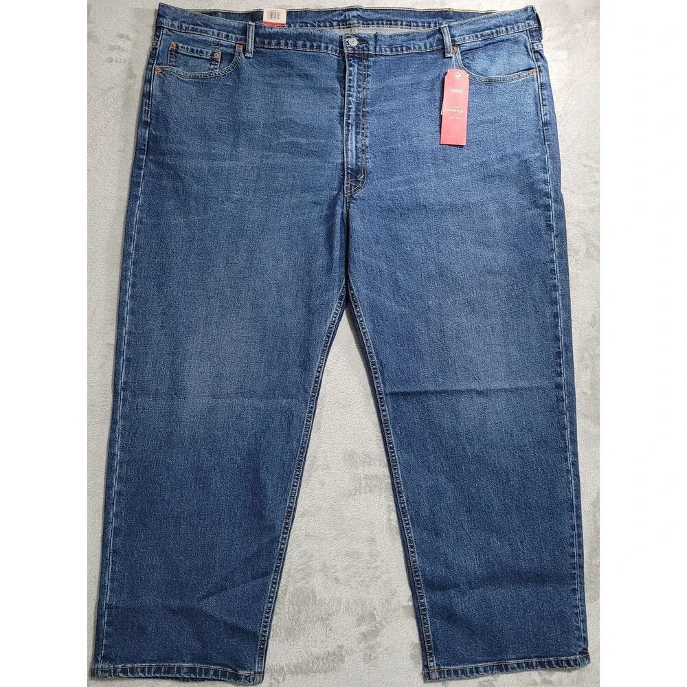Levi's 550 Jeans Mens 54x30 Blue Med Wash Relaxed Tapered Stretch Denim Big Tall